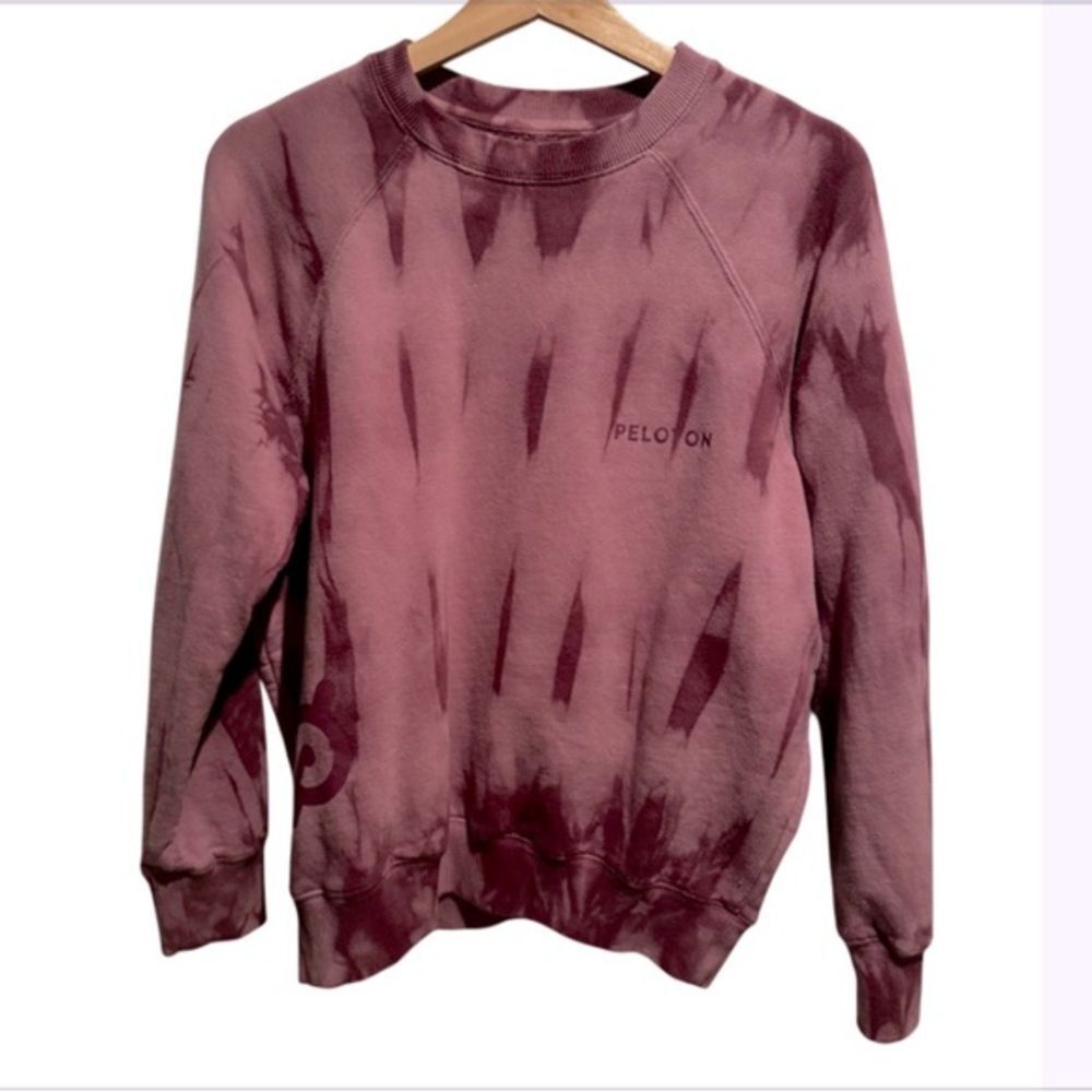 Spiritual Gangster x Peloton Purple Tie-Dye Sweatshirt Small Raglan Crewneck - Picture 2 of 3